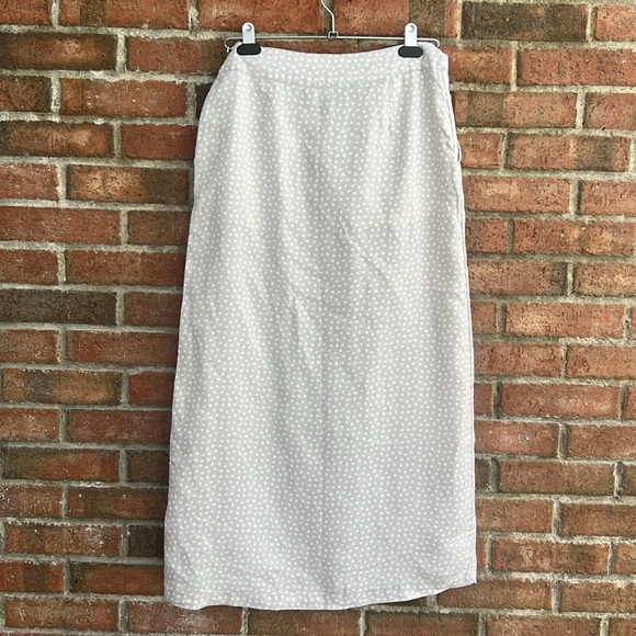 Rachel Zoe lavender pale grey polka dot linen skirt size 4 - Picture 5 of 7